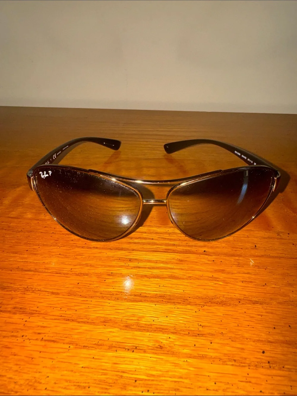 Ray-Ban Black/Silver Frame Sunglasses with Black Lenses with original case
